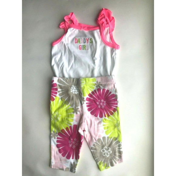 Girl's Size 9M 6-9 Months Two Piece Carter's Daddy's Girl Tank Top, Leggings - Picture 2 of 6